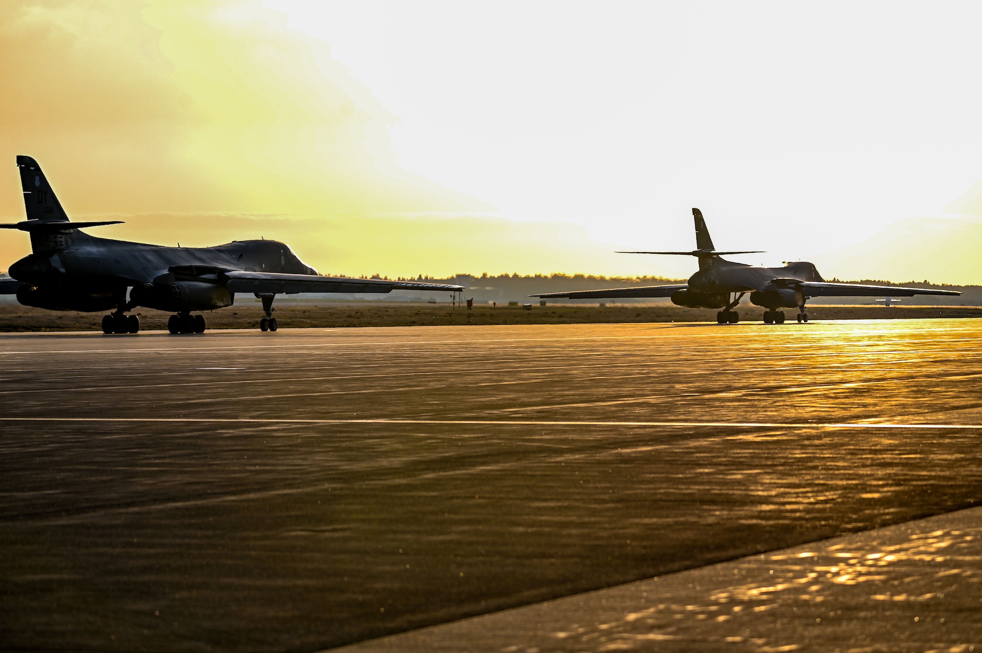 aircrew prepare to board a B-1B airplane