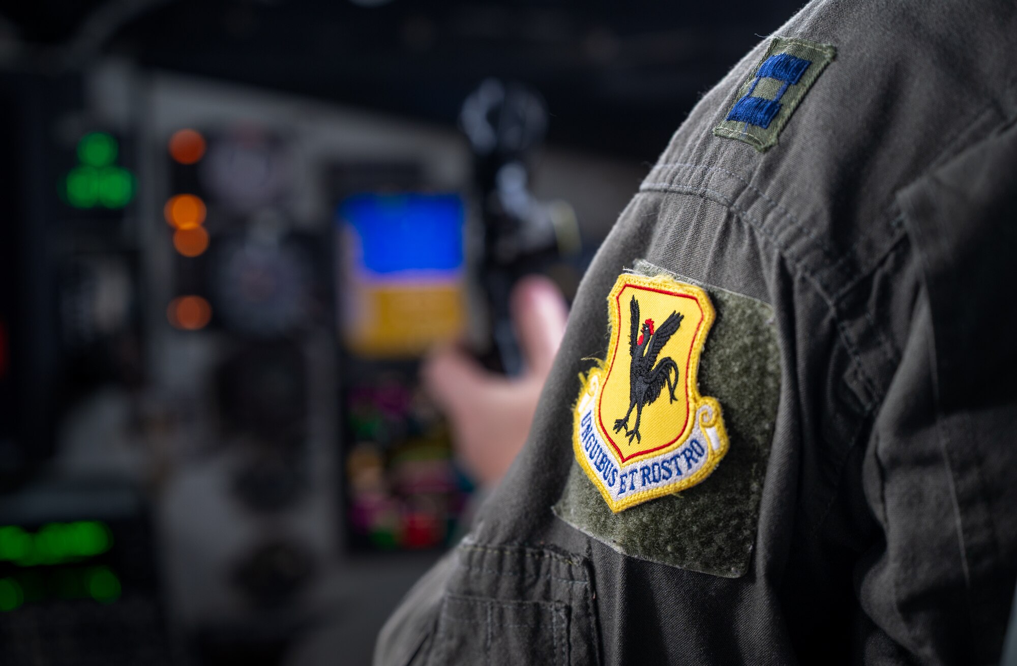 A U.S. Air force pilot fly's an aircraft.