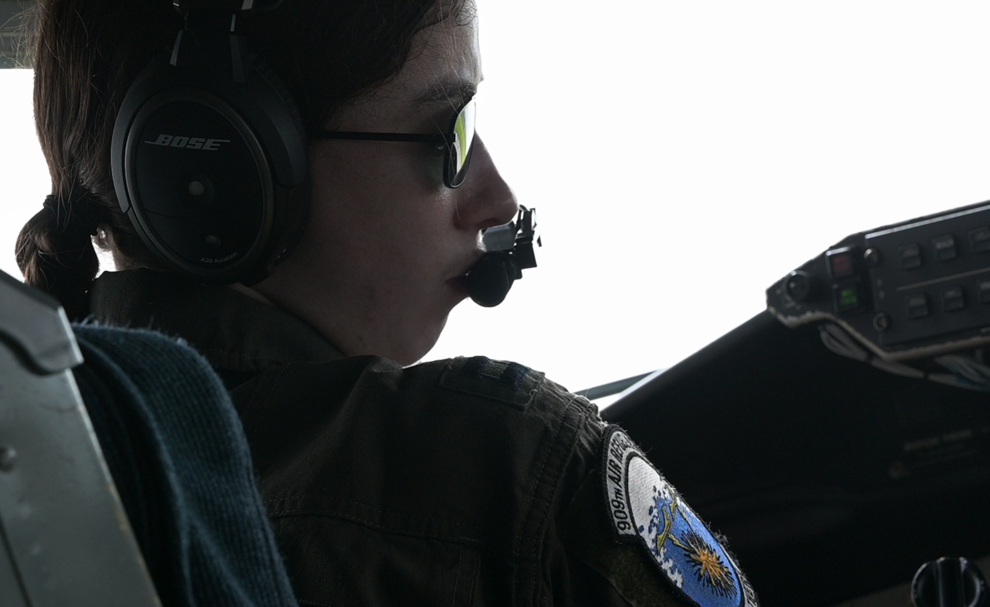 A U.S. Air Force pilot fly's an aircraft.