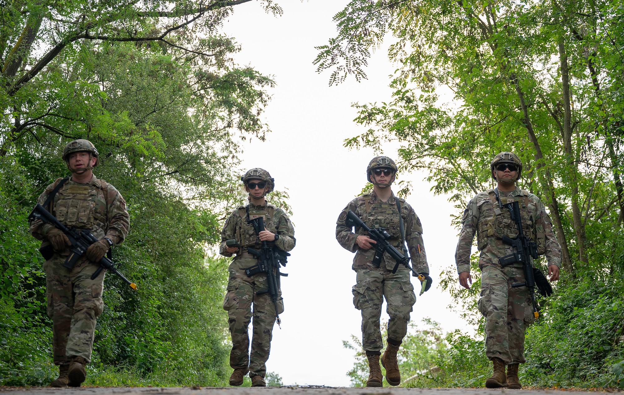 Airmen practice land navigation.