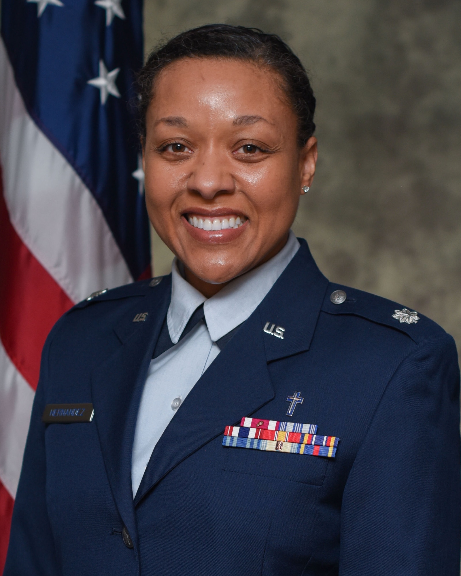 studio portrait of woman in Air Force uniform
