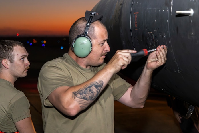 U.S. Air Force members of the 9th Aircraft Maintenance Squadron prepare a 9th Reconnaissance Wing TU-2S Dragon Lady piloted by Cory “ULTRALORD” Bartholomew, 1st Reconnaissance Squadron (RS) assigned flight safety officer and U-2 instructor pilot, and Lt. Col. “JETHRO”, 1st RS instructor pilot and U-2 chief pilot, at Beale Air Force Base (AFB), California, Aug. 1st, 2025.