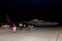 U.S. Air Force members of the 9th Aircraft Maintenance Squadron prepare a 9th Reconnaissance Wing TU-2S Dragon Lady piloted by Cory “ULTRALORD” Bartholomew, 1st Reconnaissance Squadron (RS) assigned flight safety officer and U-2 instructor pilot, and Lt. Col. “JETHRO”, 1st RS instructor pilot and U-2 chief pilot, at Beale Air Force Base (AFB), California, Aug. 1st, 2025.