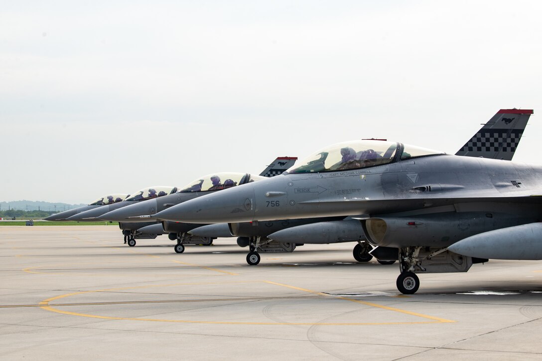 U.S. Air Force F-16 Fighting Falcons at Osan Air Base, South Korea
