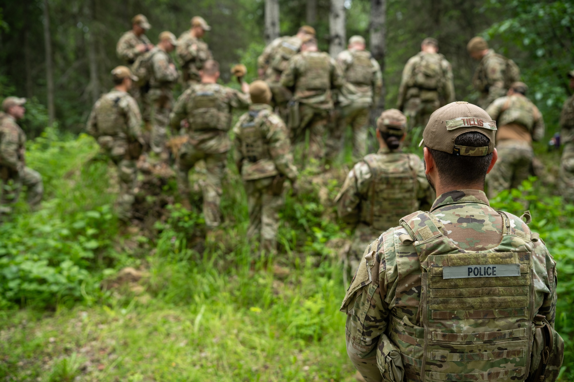 Airmen from the 155th Security Forces Squadron participate in a Deployment for Training exercise at Joint Base Elmendorf-Richardson, Alaska, June 20-27, 2025