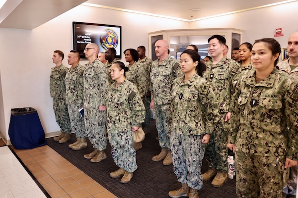 TWENTYNINE PALMS, Calif. — Rear Adm. Matthew Case, Chief of the Navy Medical Service Corps, visits Navy Medicine Readiness and Training Command Twentynine Palms, July 30, 2025. The visit marked the 78th birthday of the Medical Service Corps and included facility tours, leadership engagements, and an all-hands MSC officers call highlighting the Corps’ ongoing commitment to medical readiness and support of the warfighter. (U.S. Navy photo by Christopher Jones, NMRTC/NH public affairs officer).