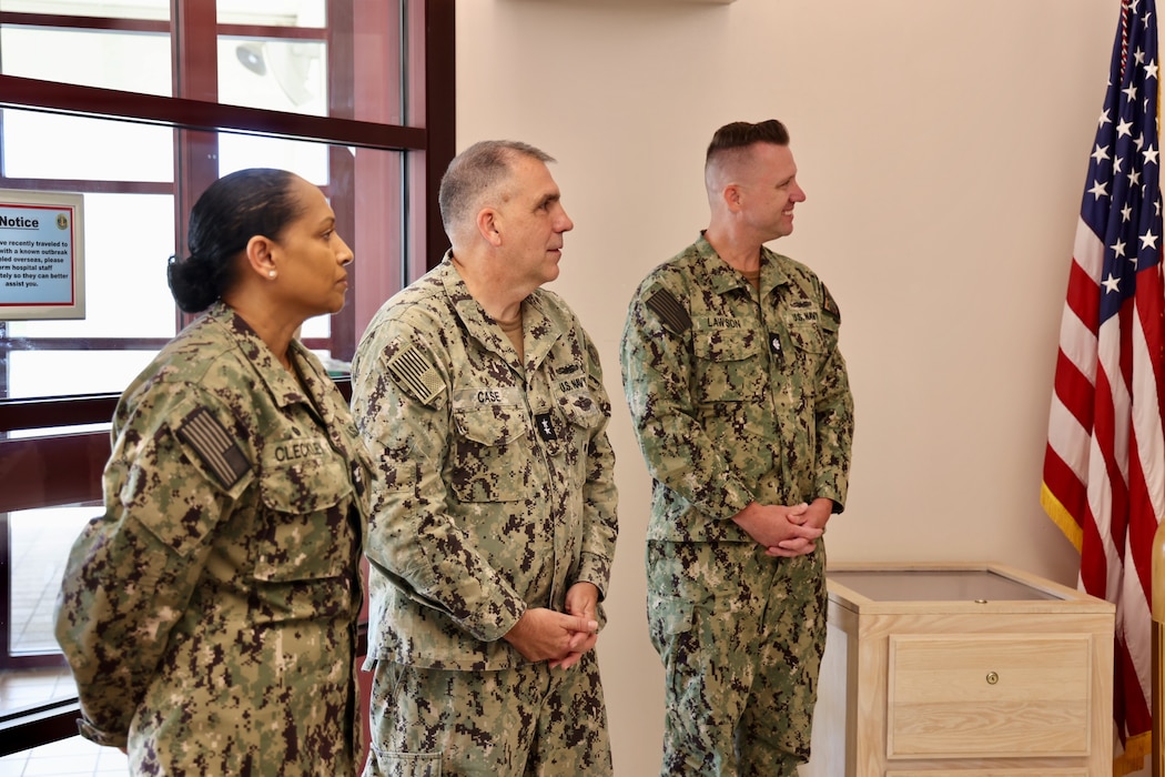 TWENTYNINE PALMS, Calif. — Rear Adm. Matthew Case, Chief of the Navy Medical Service Corps, visits Navy Medicine Readiness and Training Command Twentynine Palms, July 30, 2025. The visit marked the 78th birthday of the Medical Service Corps and included facility tours, leadership engagements, and an all-hands MSC officers call highlighting the Corps’ ongoing commitment to medical readiness and support of the warfighter. (U.S. Navy photo by Christopher Jones, NMRTC/NH public affairs officer).