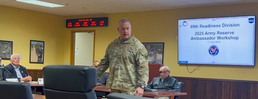 Nearly a dozen U.S. Army Reserve ambassadors attended the 99th Readiness Division’s annual Ambassador Workshop July 17-18 at division headquarters on Joint Base McGuire-Dix-Lakehurst, New Jersey. The workshop was designed to give the ambassadors the tools they need to support Soldier and unit readiness by developing awareness of, and advocacy for, the Army Reserve while serving as liaisons to communities at the state and local level.