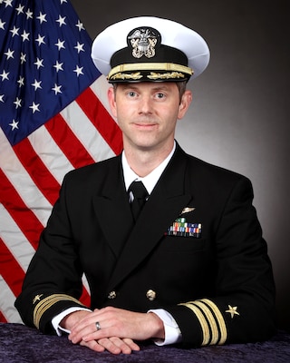 250718-N-SI161-005 DAHLGREN, Va. (July 18, 2025) Official portrait of Cmdr. Richard A. Mooney. (U.S. Navy photo by Michael Bova)