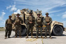 U.S. Marines with 2nd DSB execute external lifts with a JLTV