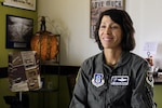 Col. Christina Hopper, 413th Flight Test Group commander, waits to begin an interview while attending the 2025 Wing Commander and Command Chief Leadership Conference at March Air Reserve Base, California, July 31, 2025. Hopper, a new commander, used the event to network with fellow commanders and bring back key lessons to her team. (U.S. Air Force photo by Master Sgt. Courtney Richardson)