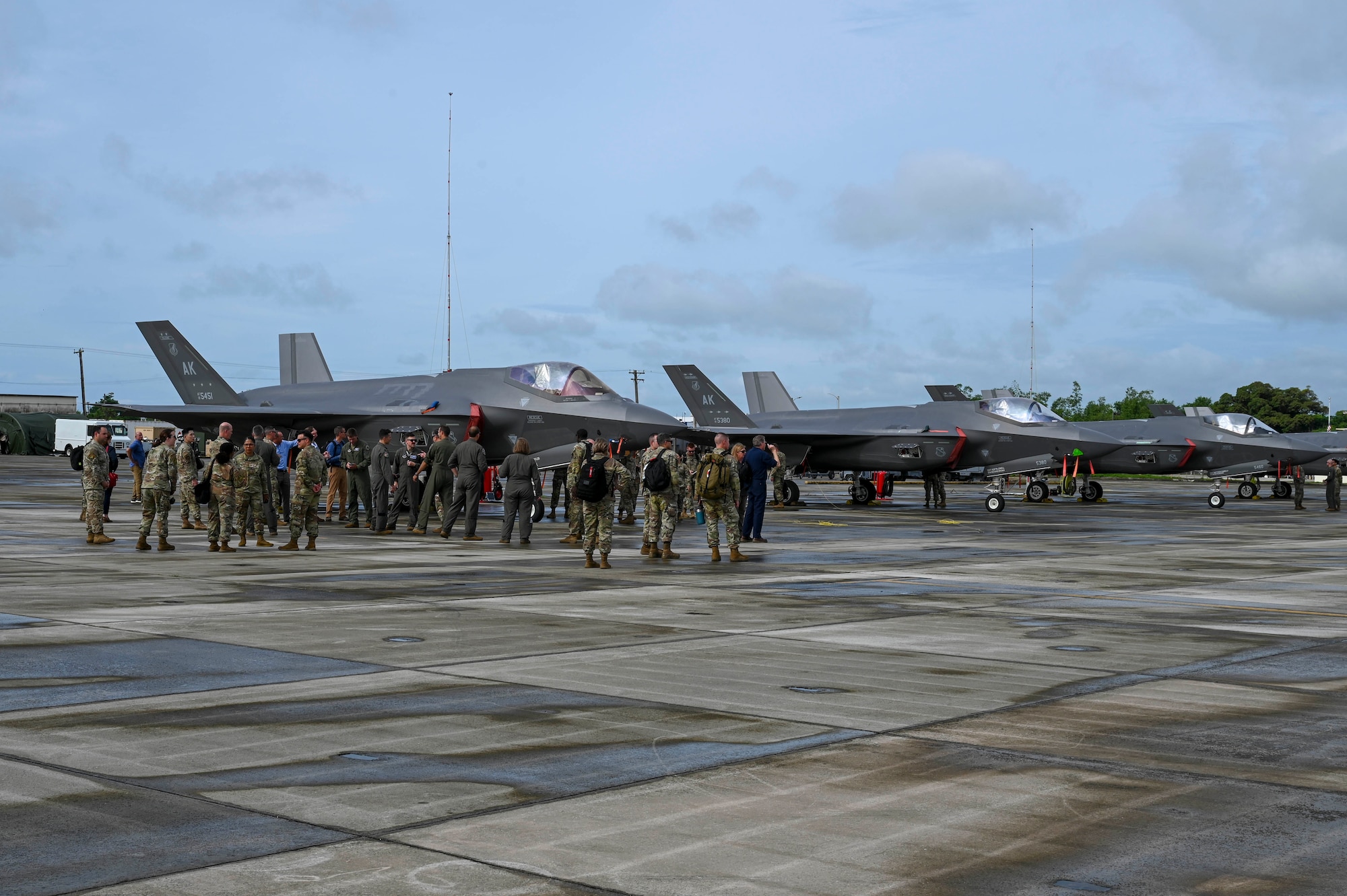 Key military and congressional leaders tour multiple F-35A Lightning IIs in Guam during exercise Resolute Force Pacific (REFORPAC) 25, July 28, 2025.