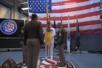 — Joint Task Force – Civil Support (JTF-CS) held a Change of Responsibility ceremony last week to formally transfer the role of Command Senior Enlisted Leader from U.S. Army Command Sgt. Maj. Erano Bumanglag to U.S. Army Command Sgt. Maj. David Silva.
The ceremony, steeped in military tradition, included the symbolic passing of the unit’s colors, a gesture that represents the transfer of authority, trust, and responsibility from one senior enlisted leader to another. Hosted by U.S. Army Brig. Gen. Tanya McGonegal, JTF-CS commander , the event celebrated both the distinguished service of the outgoing senior enlisted leader and the arrival of a new one.