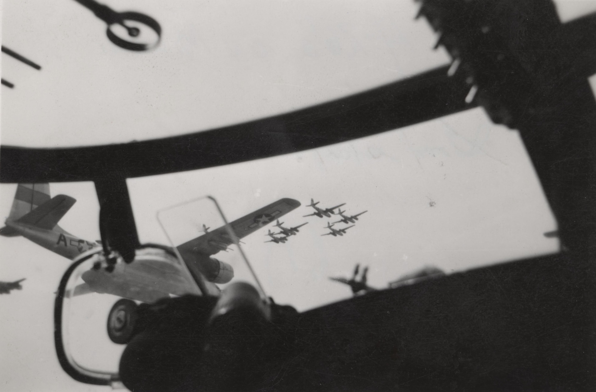 Historic image in black and white color of multiple A-26 aircraft from world war two.