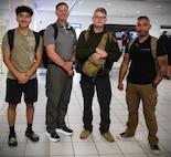 Soldiers from the 634th Brigade Support Battalion Forward Logistics Element pose for a photos after they returned from deployment.