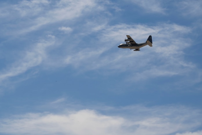 A U.S. Air Force MC-130J Commando II assigned to AFSOC takes during Emerald Warrior 25.2.
