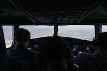 U.S. Air Force Air Commandos assigned to AFSOC prepare for landing during a flight above Arizona as part of Emerald Warrior 25.2.