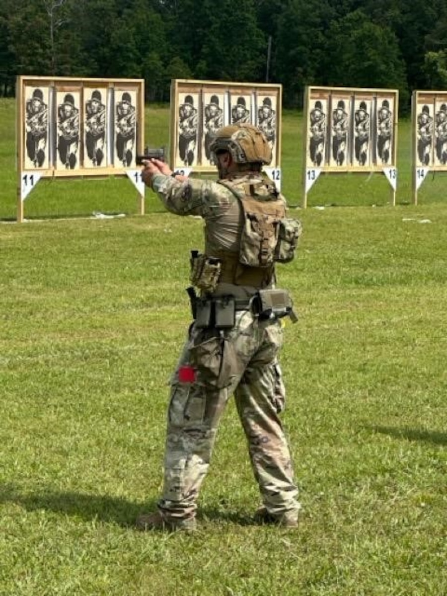 U.S. Air National Guard Airmen from the 134th Security Forces Squadron participate in the Tennessee Adjutant General's annual Pistol Match in Tullahoma, Tenn., June 27-29.