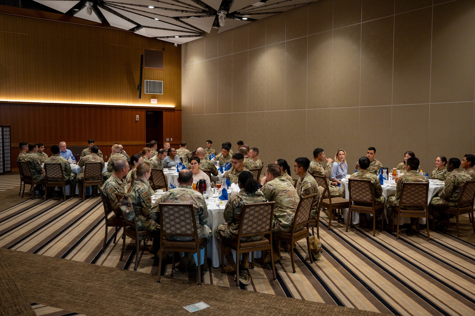 House Armed Services Committee members have lunch with Airmen from Kadena