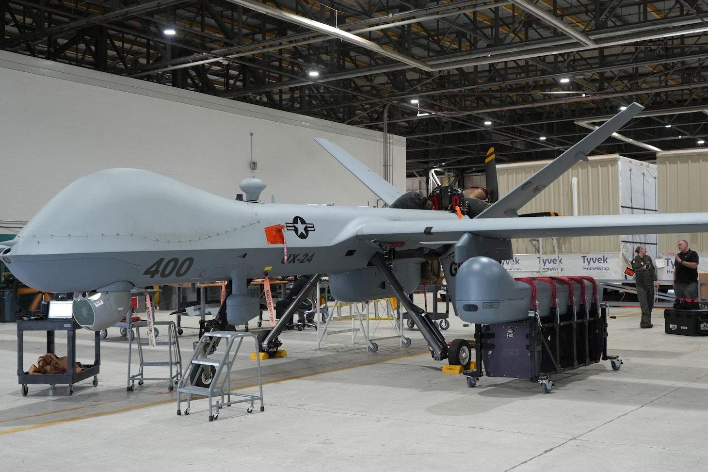 An MQ-9 Reaper is upgraded with SkyTower II Pod that will be deployed to Marine Corps’ squadron next year to enhance operational capability.