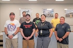 Members of the Fleet Readiness Center East (FRCE) Maintenance, Repair and Overhaul Production Department workforce who earned recognition for their contributions to the Beneficial Suggestion Program included, from left to right: Jason Hollingsworth, Patrick Baker, Robert Conley, Randall Chaney, Crystal Gent, Horace Jackson and Christopher Murphy.