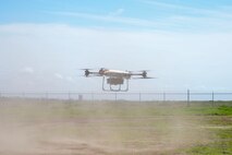 A Tactical Resupply Vehicle-150, an electric vertical takeoff and landing air cargo drone, takes off in order to demonstrate its ability to carry cargo as part of Project Convergence Capstone 4, March 5, 2024 at Camp Pendleton, CA. (U.S. Marine Corps photo by Kevin Ray Salvador)



The TRV-150 is an autonomous drone with a cruise speed of 67 mph, a maximum range of 43 miles, a flight time of 36 minutes and a maximum payload of 150 pounds. 



PC-C4 is an Army-hosted, all-Service and multinational experiment. During PC-C4, the Marine Corps Warfighting Laboratory tested new technologies and capabilities and emerging concepts, including the multi-domain corridor. The Marine Corps’ participation in PC-C4 supported Force Design initiatives, integrated Joint force and Coalition capabilities into experimentation, and demonstrated the Marine Corps' commitment to the Joint Warfighting Concept. (US Marine Corps photo by Kevin Ray J. Salvador)