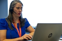 Rachelle Las Sabe, U.S. Army Financial Management Command Training and Readiness Division chief, fields questions during a staff exercise at the Maj. Gen. Emmett J. Bean Federal Center in Indianapolis Oct. 28, 2024. USAFMCOM hosted the exercise to increase its operational capabilities through the four phases of the conflict continuum, reduce its inefficiencies in battle tasks, and clearly identify financial management roles, responsibilities and authorities. (U.S. Army photo by Mark R. W. Orders-Woempner)