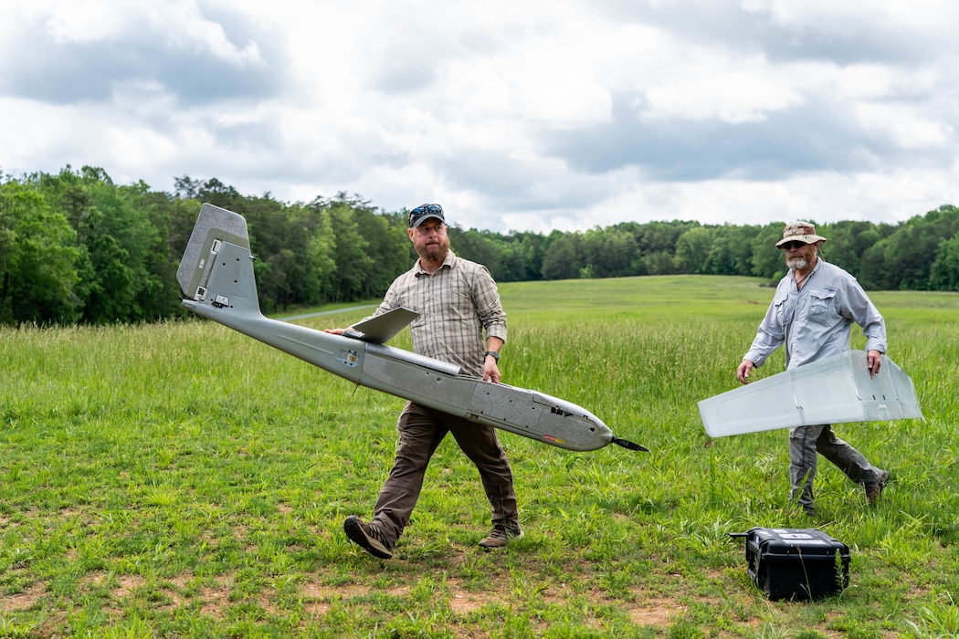 U.S. Marines with Marine Corps Advisor Company-A (MCAC-A) learn the capabilities and limitations of unmanned aerial systems (UAS) assets at Camp Upshur, Marine Corps Base Quantico, Va., May 15, 2025. Members of the Marine Corps Warfighting Laboratory support and educate MCAC-A Marines on UAS assets to increase their ability to advise and support foreign security forces. (U.S. Marine Corps photo by Connor Taggart)