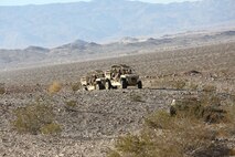 Marines assigned to Kilo Company, 3rd Battalion, 5th Marine Regiment conduct exercise operations in Polaris Defense MRZR-D's during an Integrated Training Exercise at the Marine Corps Air-Ground Combat Center, Twentynine Palms, California. This is a training event within their predeployment training curriculum. The Marine Corps Warfighting Laboratory provided some different unmanned aircraft systems (UAS) and unmanned ground systems (UGS)  for the Marines to employ during their training cycle.