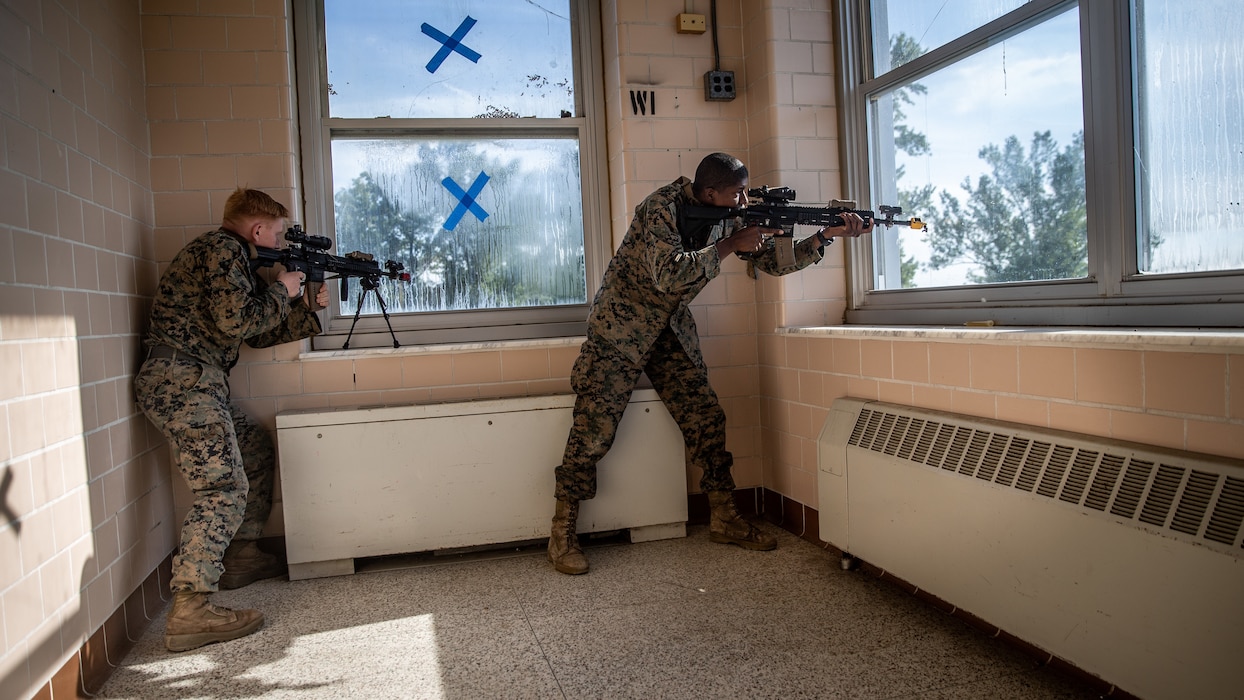 The Marine Corps Warfighting Laboratory executed Project Metropolis II ,a Dense Urban Operations limited operational experiment 2019 (DUO19) at Muscatatuck Urban Training Center (MUTC), Indiana. The event aimed to effectively combine robotics, sensors, manned/unmanned vehicles, and dismounted Marines with a focus on improving Marines' ability to sense and locate the threat, observing their speed of decision making and speed of action, and determining their lethality when employing traditional and surrogate equipment versus an enemy force in a dense urban environment. This experiment took Marines assigned to 3rd Battalion, 8th Marine Regiment, a squad-sized element from 1st Battalion, 6th Marine Regiment, and British Royal Marines assigned to 8 Troop Charlie Company, 40 Commando Royal Marines. The U.S. Marines and Royal Marine Commandos were divided into 'red' force and 'blue' force and engaged each other in a live force-on-force, free-play battle within a dense urban setting.