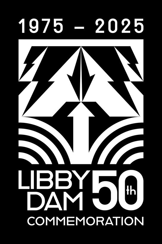 Photo of the winning logo designed and submitted by Adrian Volz, as part of the U.S. Army Cops of Engineers, Seattle District's Libby Dam 50th Commemoration logo contest. Volz's design incorporates concepts that reflect Libby Dam's authorized purposes of flood reduction, hydropower, recreation and environmental stewardship.