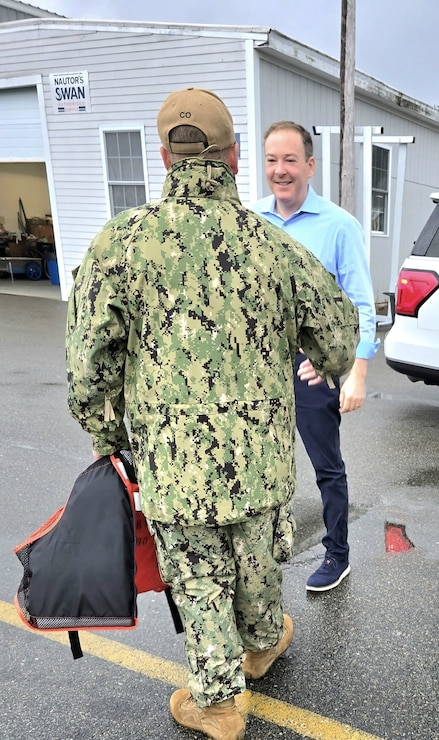 Naval Station Newport hosted the Administrator, U.S. Environmental Protection Agency Mr. Lee Zeldin on August 1, 2025. Commanding Officer Capt. Henry Roenke greeted the administrator at Safe Harbor New England Boatworks in Portsmouth, R.I. for a tour by boat of a few Navy properties along the western side of Aquidneck Island. The trip ended at the NAVSTA MWR Marina. The administrator and his team gained additional insights on these sites and thanked Team Newport for the special visit and exchange of information.