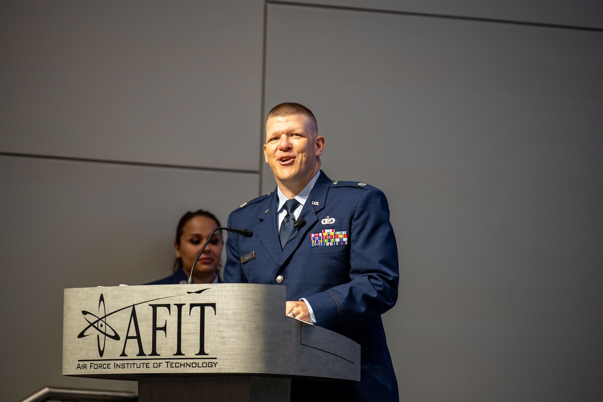 AFIT alumnus Lt. Col. James Bowers assumed command of Air University Detachment 1 at the Air Force Institute of Technology, Wright-Patterson Air Force Base, Ohio, during a recent ceremony
