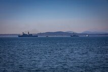 SEATTLE (July 29, 2025) – The amphibious transport dock ship USS Somerset (LPD 25) and the Arleigh Burke-class guided-missile destroyer USS Jack A Lucas (DDG 125) arrives at Seattle Fleet Week 2025. Seattle Fleet Week is a time-honored celebration of the sea services and provides an opportunity for the citizens of Washington to meet Sailors, Marines and Coast Guardsmen, as well as witness firsthand the latest capabilities of today’s maritime services. (U.S. Navy photo by Mass Communication Specialist 1st Class Shane Bryan/Released)