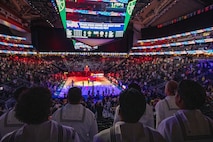 SEATTLE (Aug. 1, 2025) – Sailors attend a Seattle Storm game at Climate Pledge Arena during Seattle Fleet Week, Aug. 1, 2025. Seattle Fleet Week is a time-honored celebration of the sea services and provides an opportunity for the citizens of Washington to meet Sailors, Marines and Coast Guardsmen, as well as witness firsthand the latest capabilities of today’s maritime services. (U.S. Navy Photo by Mass Communication Specialist 2nd Class John A. Miller)