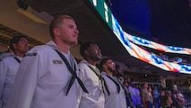 SEATTLE (Aug. 1, 2025) – Sailors attend a Seattle Storm game at Climate Pledge Arena during Seattle Fleet Week, Aug. 1, 2025. Seattle Fleet Week is a time-honored celebration of the sea services and provides an opportunity for the citizens of Washington to meet Sailors, Marines and Coast Guardsmen, as well as witness firsthand the latest capabilities of today’s maritime services. (U.S. Navy Photo by Mass Communication Specialist 2nd Class John A. Miller)