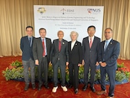 Leaders from Singapore and the U.S. pose for a picture at the signing ceremony, July 23.