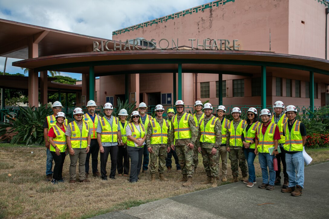 USACE Team Tours Renovation of Historic Army Theatre