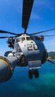 An MH-53E Sea Dragon Helicopter assigned to Helicopter Mine Countermeasures Squadron Fifteen (HM-15) conducts a daytime familiarization flight during Mine Warfare Exercise (MINEX) 2JA near Ominato, Japan, July 15, 2025.