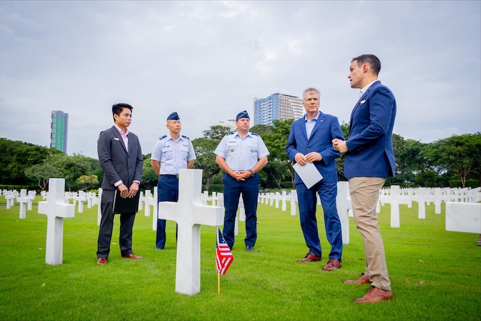 Secretary of the Air Force Troy Meink visits the Manila American Cemetery.