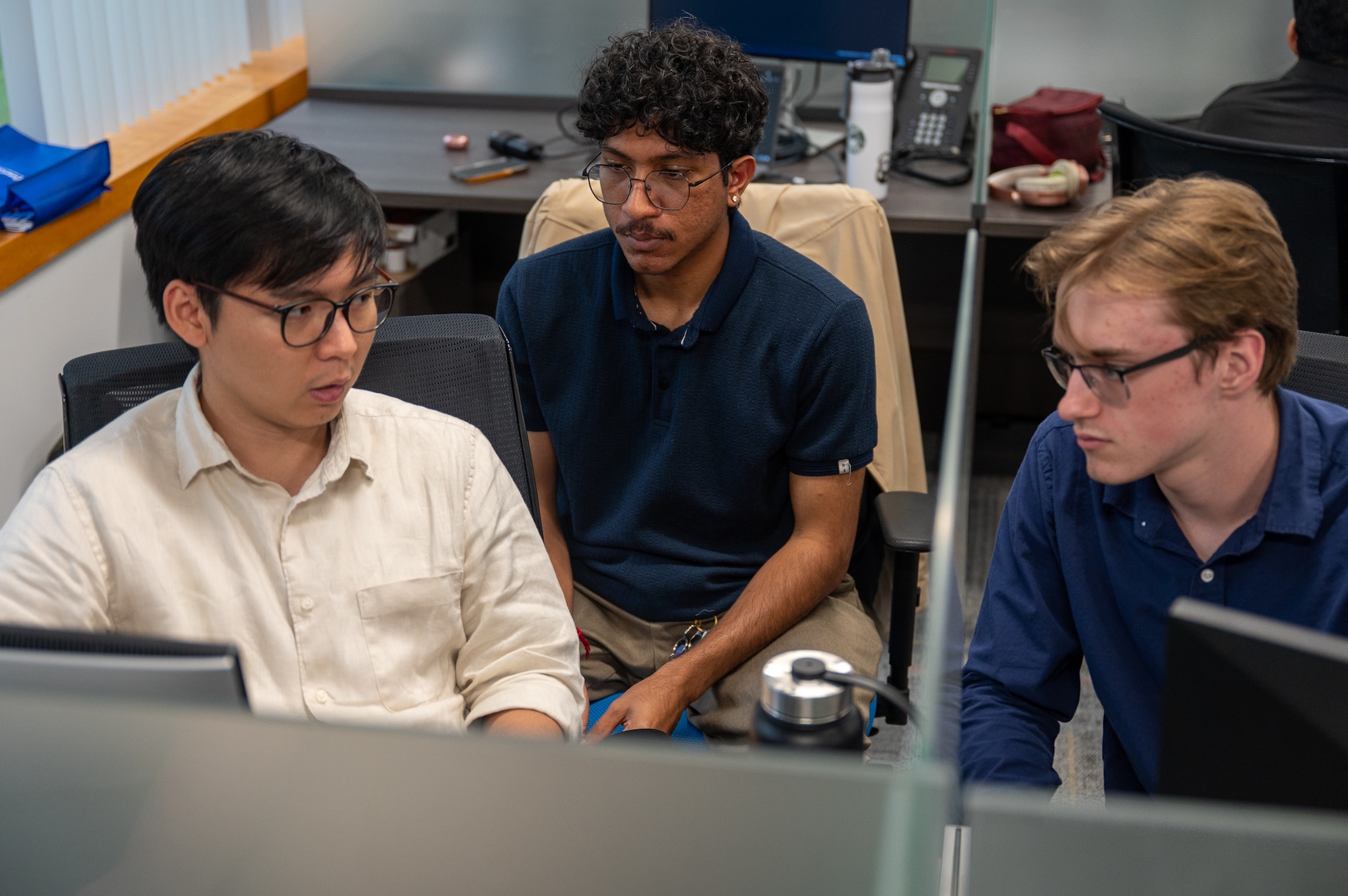 Students working at a computer