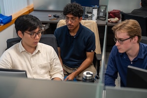 Students working at a computer