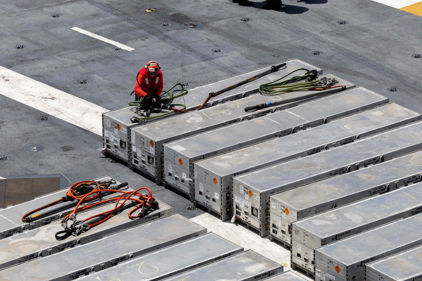 USS Harry S. Truman Conducts Ammunition Offload at Sea Following