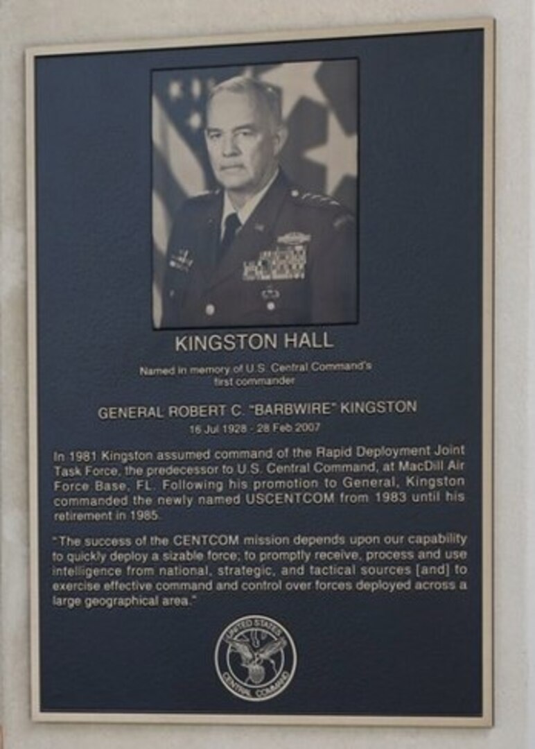 Tampa, Fla. – U.S. Central Command (CENTCOM) held a dedication ceremony on August 7, to formally name its headquarters building in honor of its first commander, the late U.S. Army Gen. Robert Kingston.