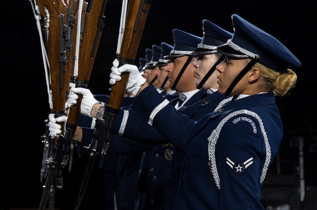 Drill team performing