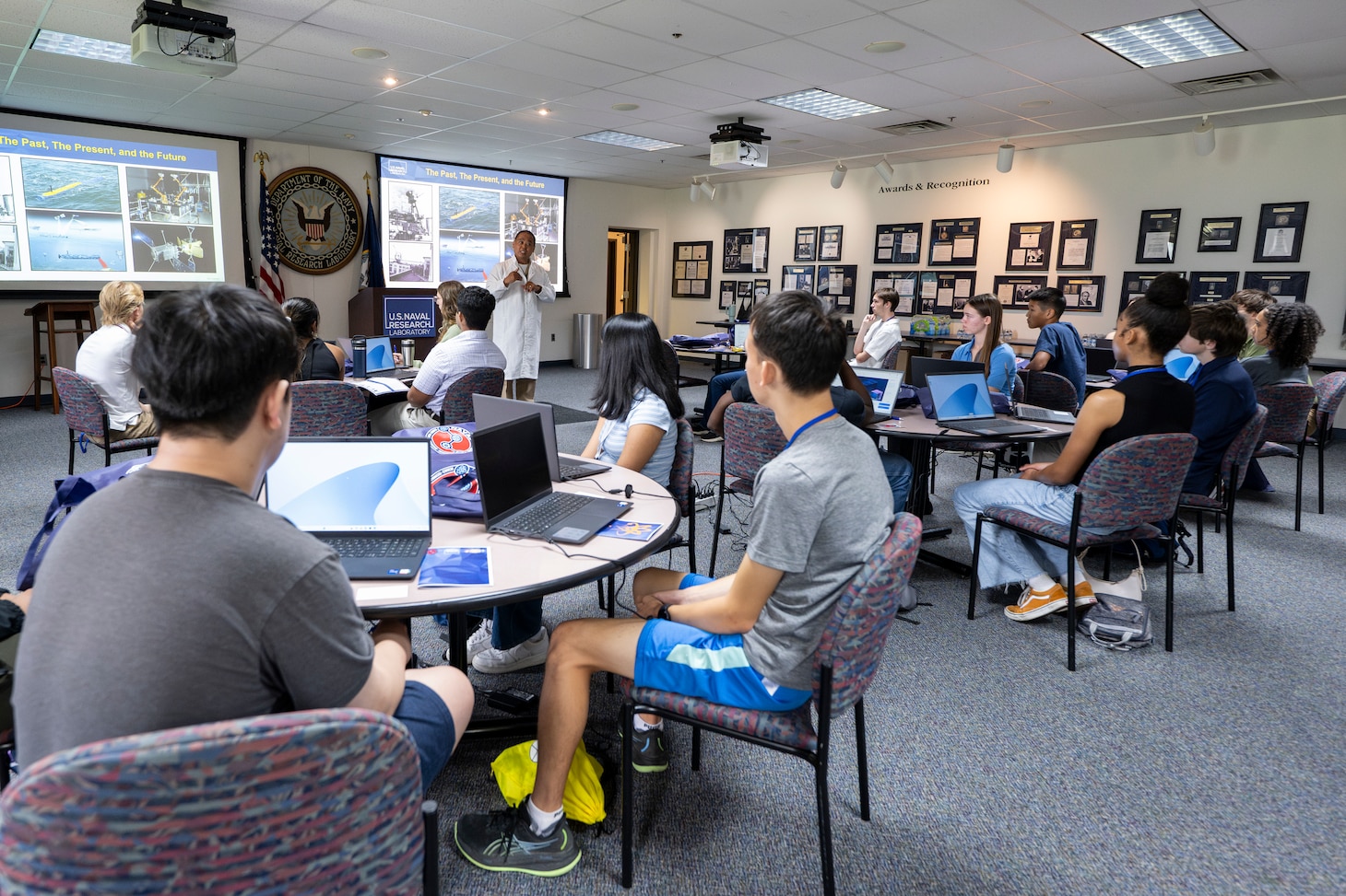 Students participating in NRL's Quantum STEM Challenge