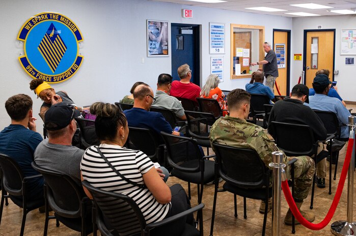 People waiting in a waiting room.
