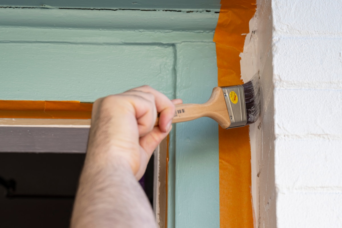 An Airmen from the 54th Operations Support Squadron paints a wall at Alamogordo, New Mexico, July 25, 2025.