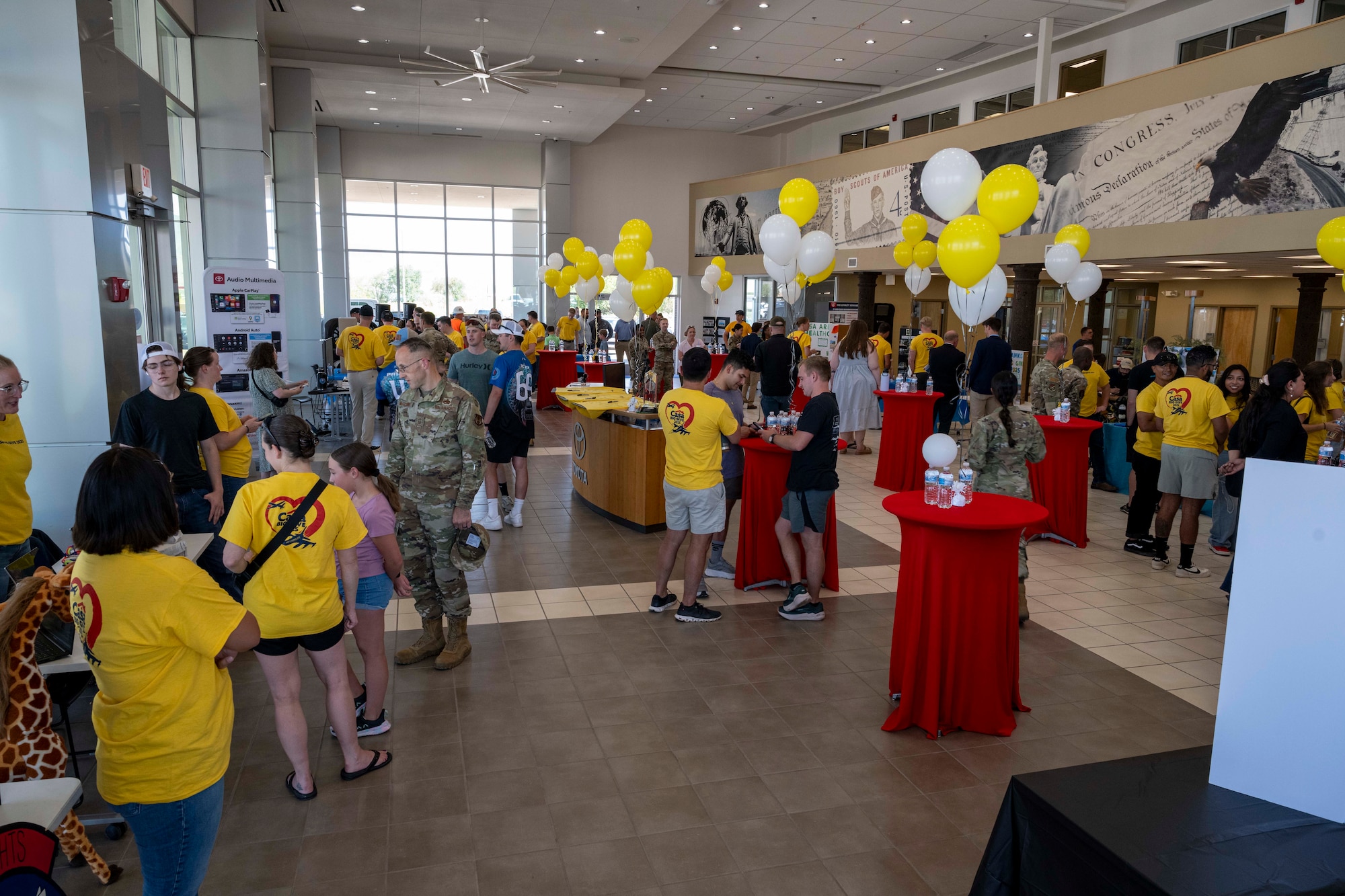 Team Holloman and community members gather during the closing 2025 Casa Big Give at Alamogordo, New Mexico, Aug. 5, 2025.