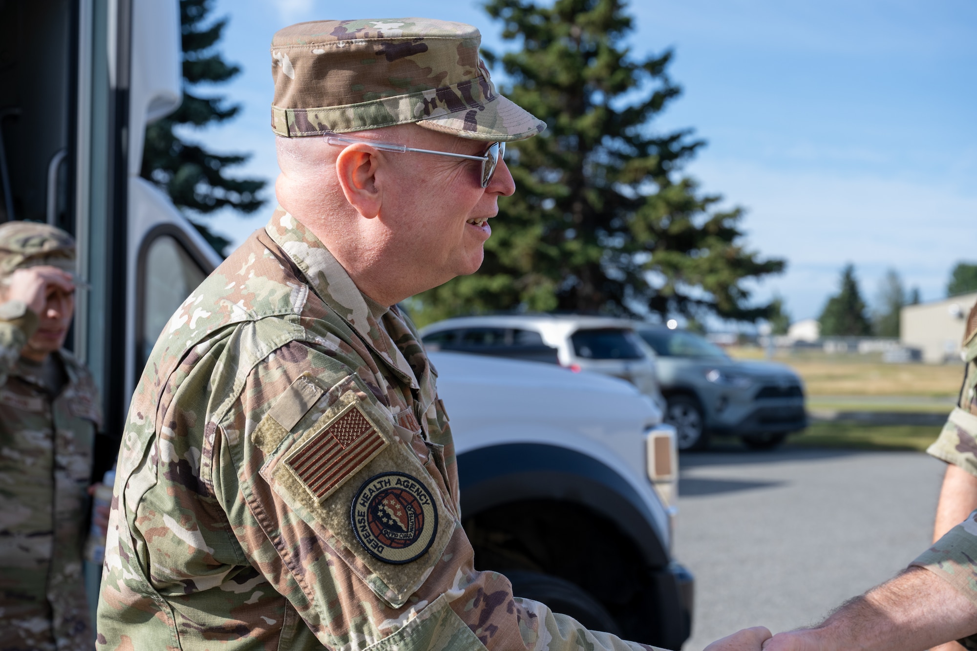 Harrell and Magana toured the installation and met with Airmen from multiple medical facilities to answer questions, award Airmen for their achievements and to get a view of the medical impact on readiness of the Force.